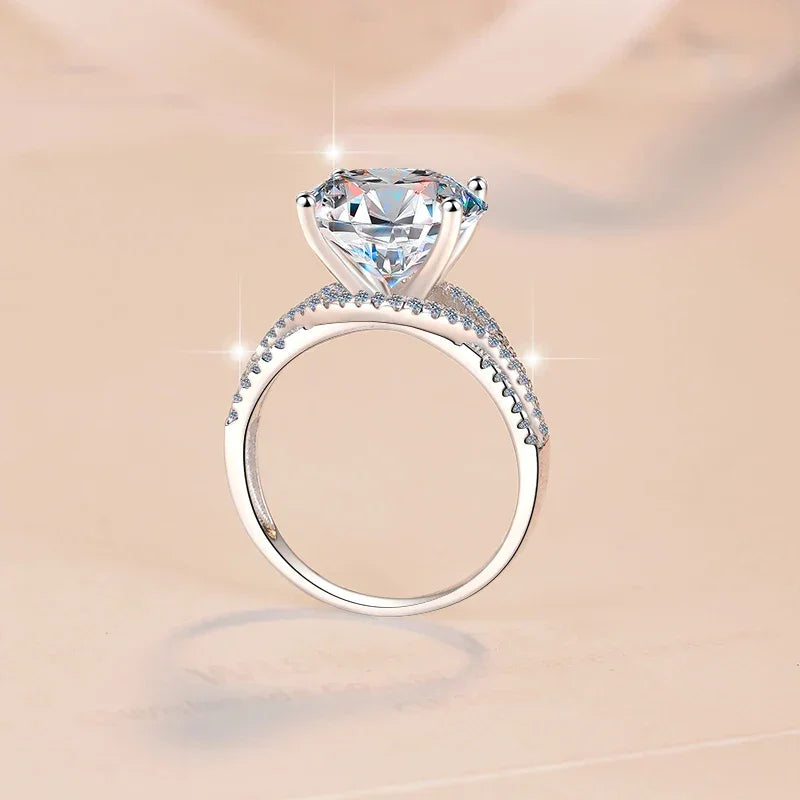 Diamond ring with a beige background