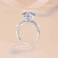 Diamond ring with a beige background