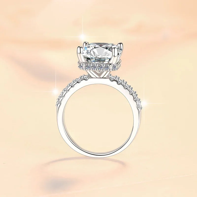 Elegant diamond ring on a soft gradient background